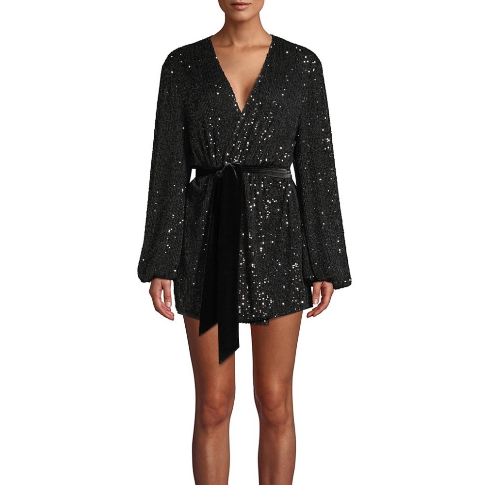 Jay Godfrey black sequin dress size 0 new with tag